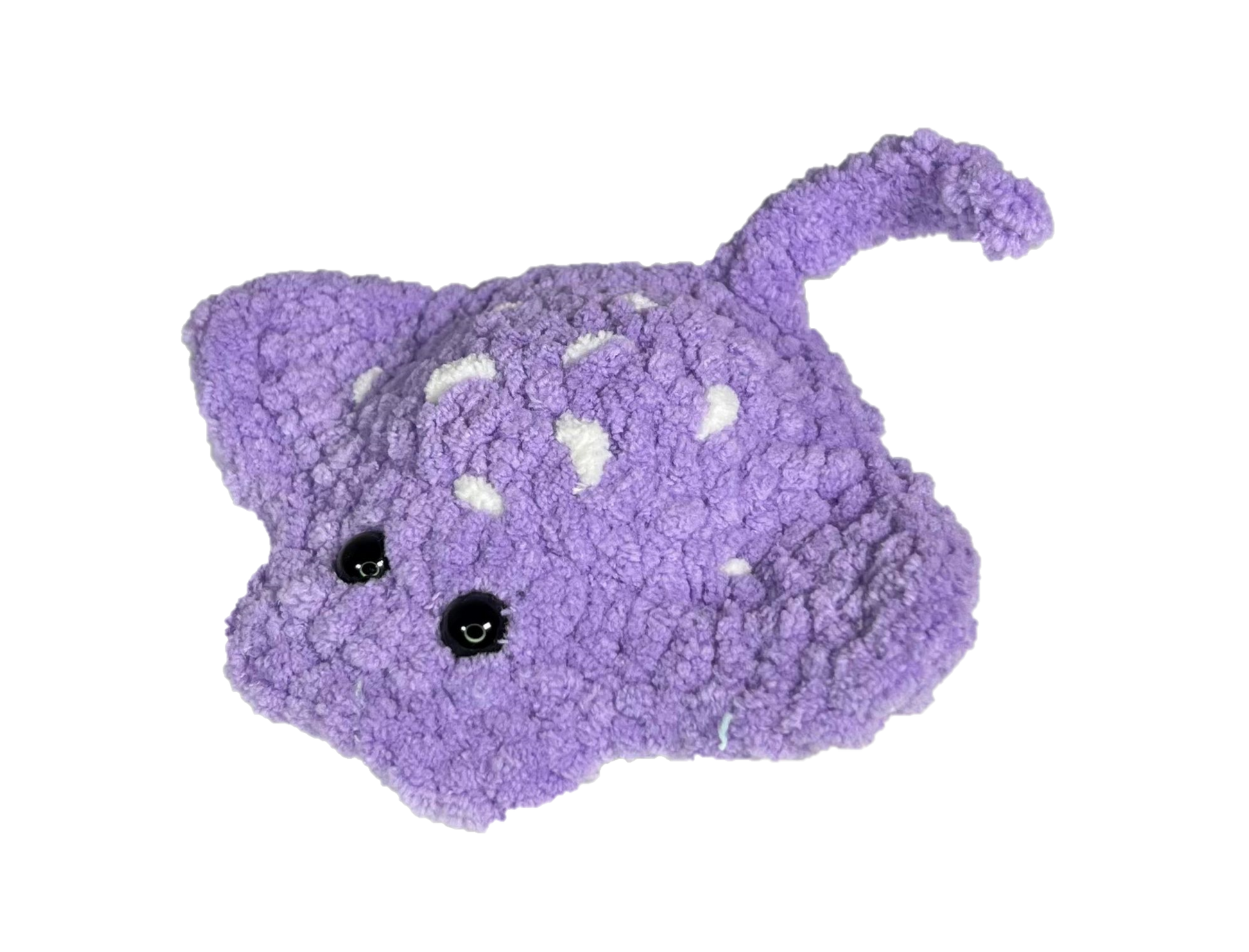 Purple crochet manta ray.